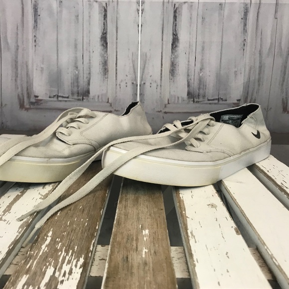 nike Other - Nike White Black Canvas Sneaker Mens Lace Tie Shoe